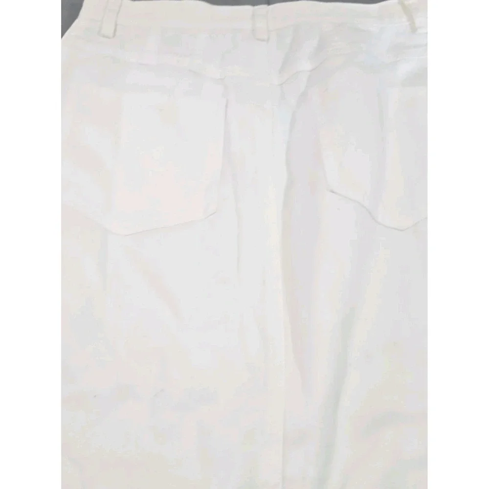 Chadwicks Maxi Skirt Womens 10T White Denim 100% Cotton Long Western Tall Vtg